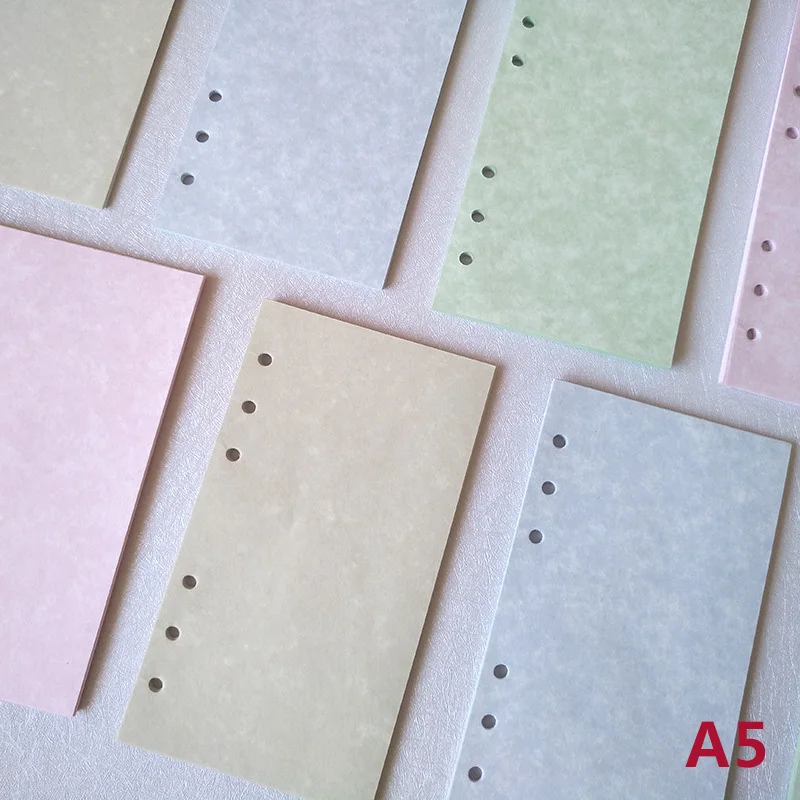 

A5/A6/A740Sheets/lot Loose Leaf Notebook Refill Spiral Planner Inner Page Inside 4Colors For Kids School Supplies