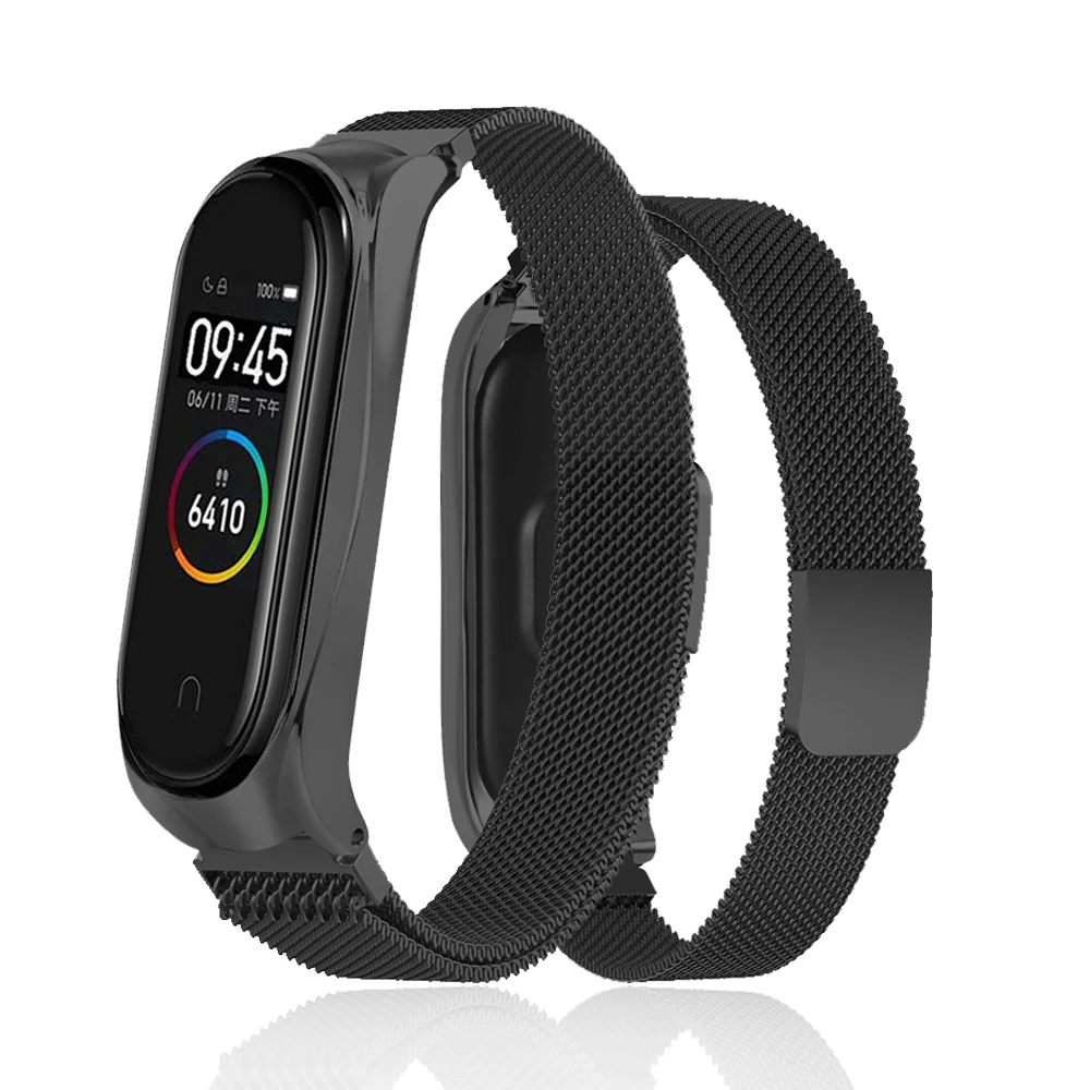 HANGRUI для Xiaomi mi Band 4 3 сменный Браслет mi lanese Loop ремешок mi Band 4 металлический ремешок из нержавеющей Стали Быстросъемный ремешок