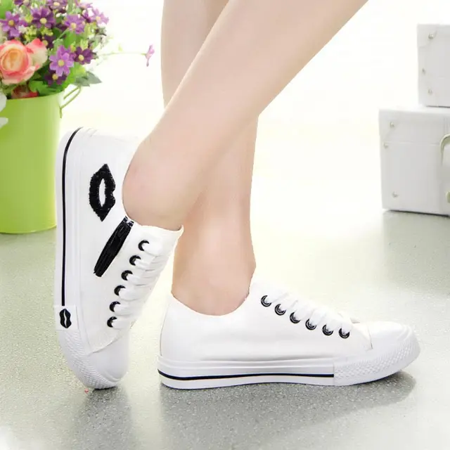 US $13.43 Women sneakers 2019 summer shoes casual white canvas shoes woman flats comfortable trainers zipper 