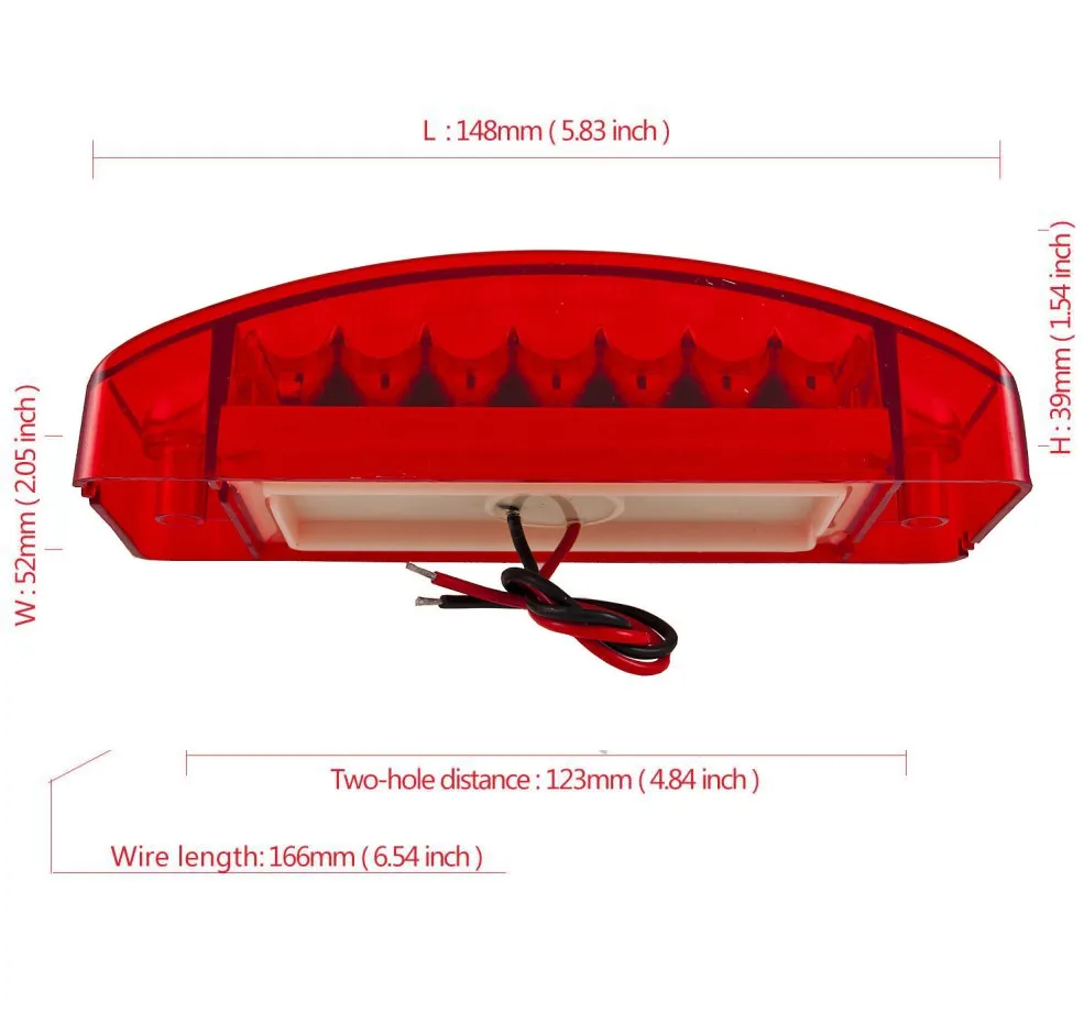 Fuleem 4 шт. герметичный " Красный 21LED прямоугольный боковой индикатор отметки лампа Aux остановить поворот хвоста 24 в водонепроницаемый