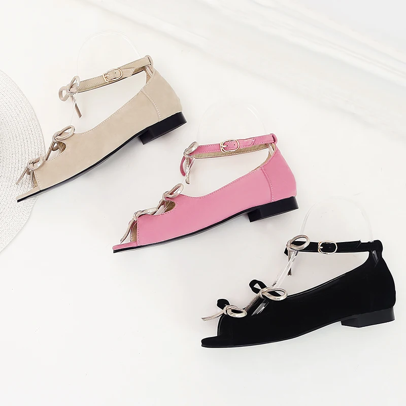 

Women's Bow Tie Sandals Beef Flat Sandals Casual Sandals