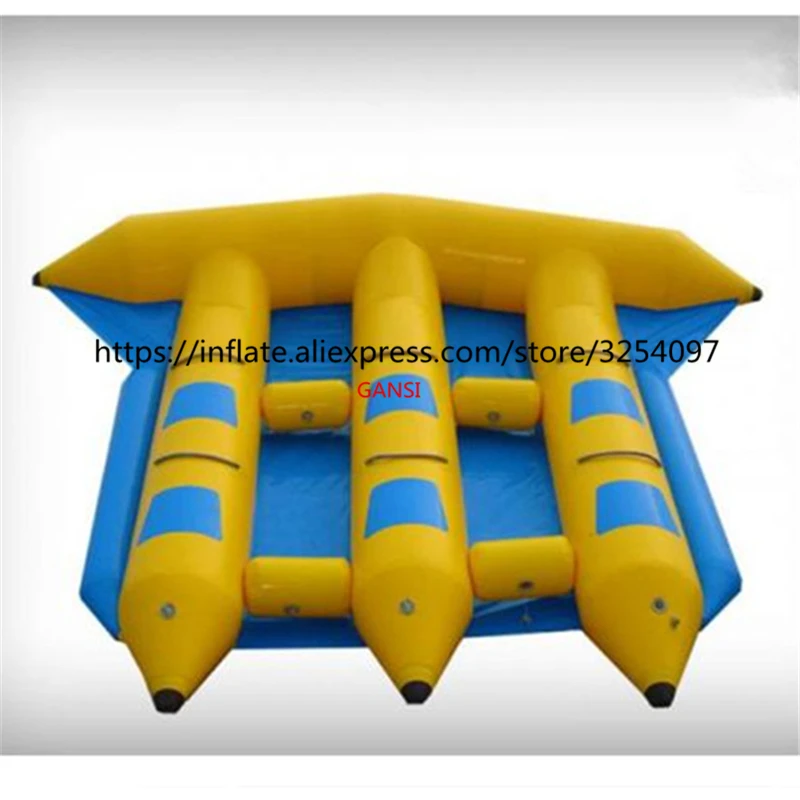 2019 Hot Product Inflatable Fly Fish Towable Tube 4X3m Inflatable Flying Fish Water Boat For Sale hot summer water toys flying ufo inflatable water saturn inflatable disco towable boat