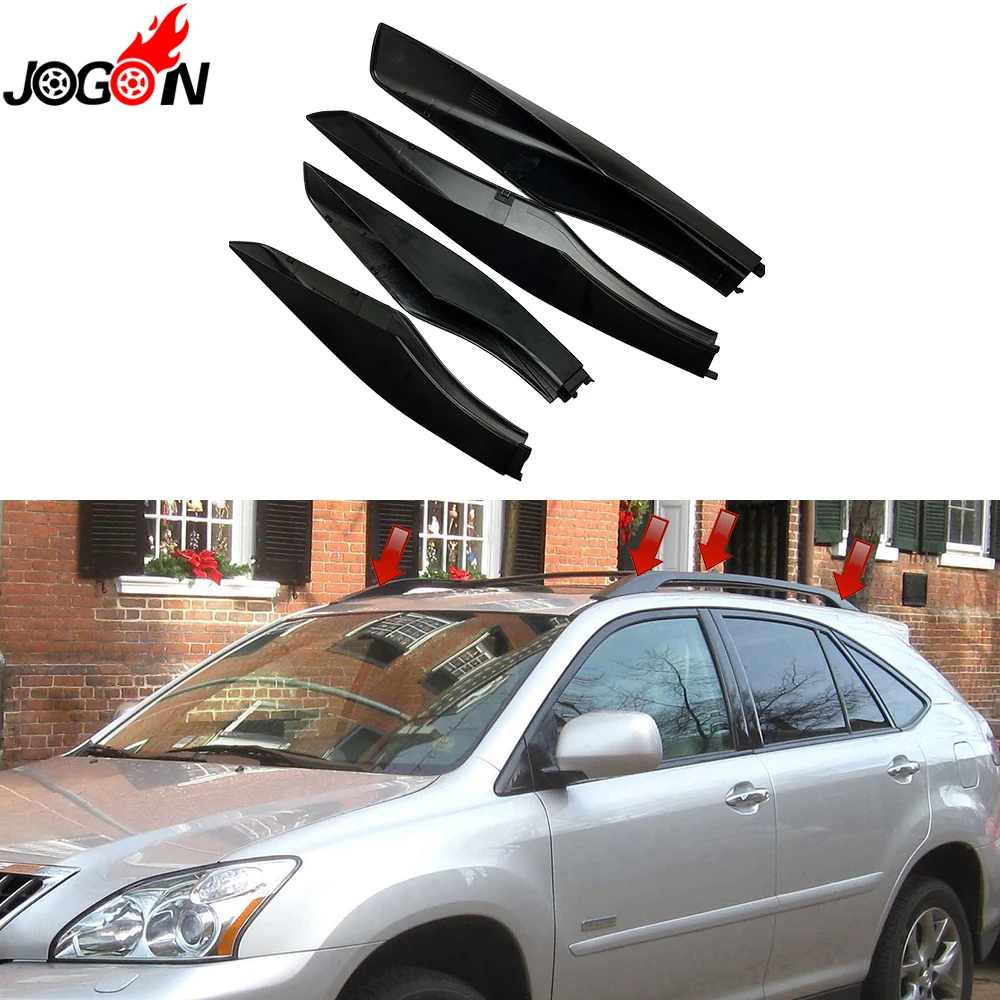 

4PCS Black For Lexus RX RX330 RX350 RX400H 2003 2004 2005 2006 2007 2008 Roof Rack Bar Rail End Replacement Cover Shell