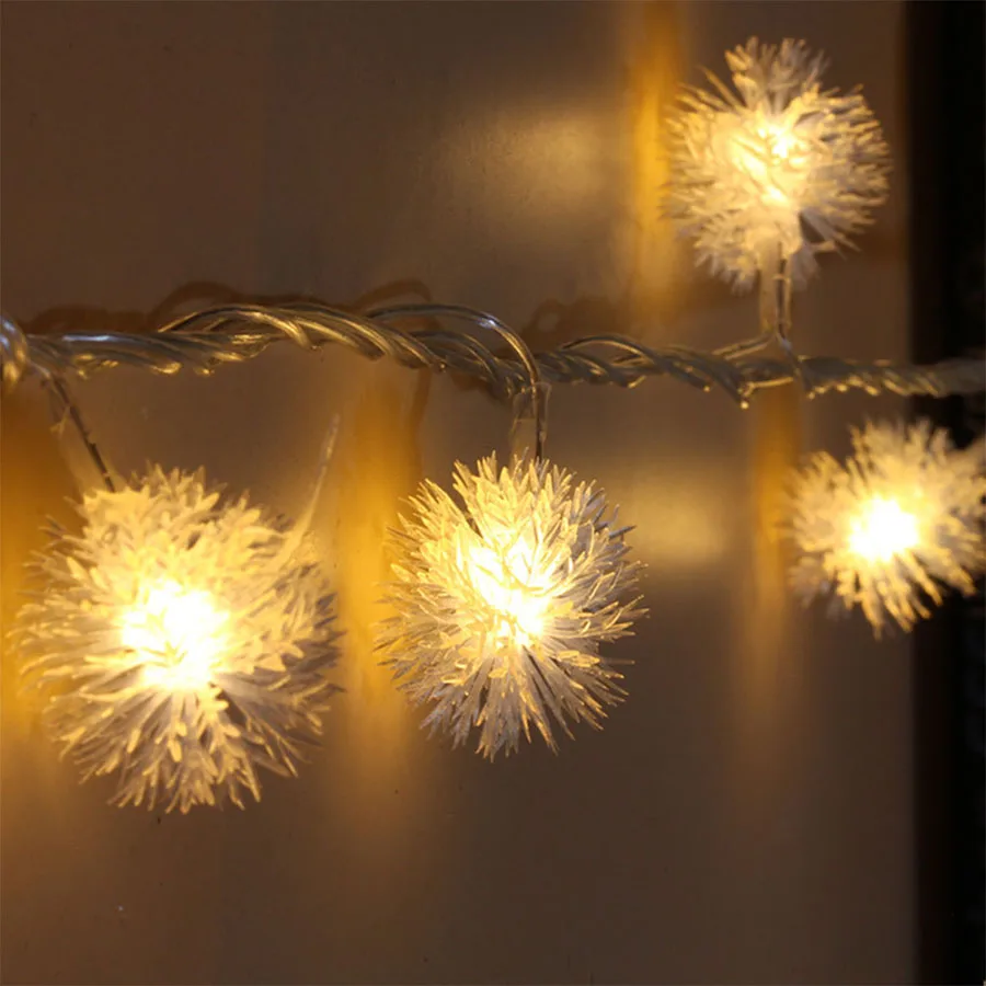 2.5M 20LEDs Christmas Snowball LED String Light Remote Control Fairy Lights Holiday Party Wedding Decoration Battery String Lamp (22)
