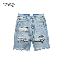 Летние новые уличные вымоющиеся и царапающие брюки мужские джинсовые шорты с дырками/брюки Fve больше размеров s-xl XXL