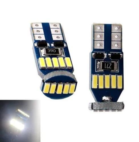 

XYIVYG 1pc Car led T10 W5W 15 SMD 4014 Chips CANBUS Led Side Wedge Map door reading Tail Light Lamp Bulb White 12V