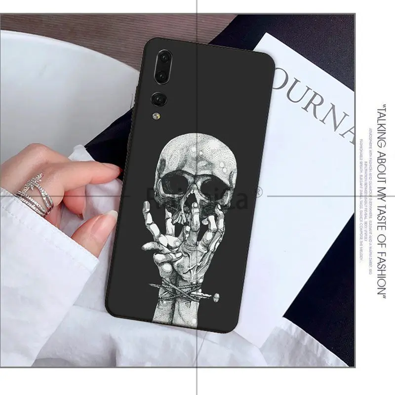 Retro Style Flower Skull Crow
