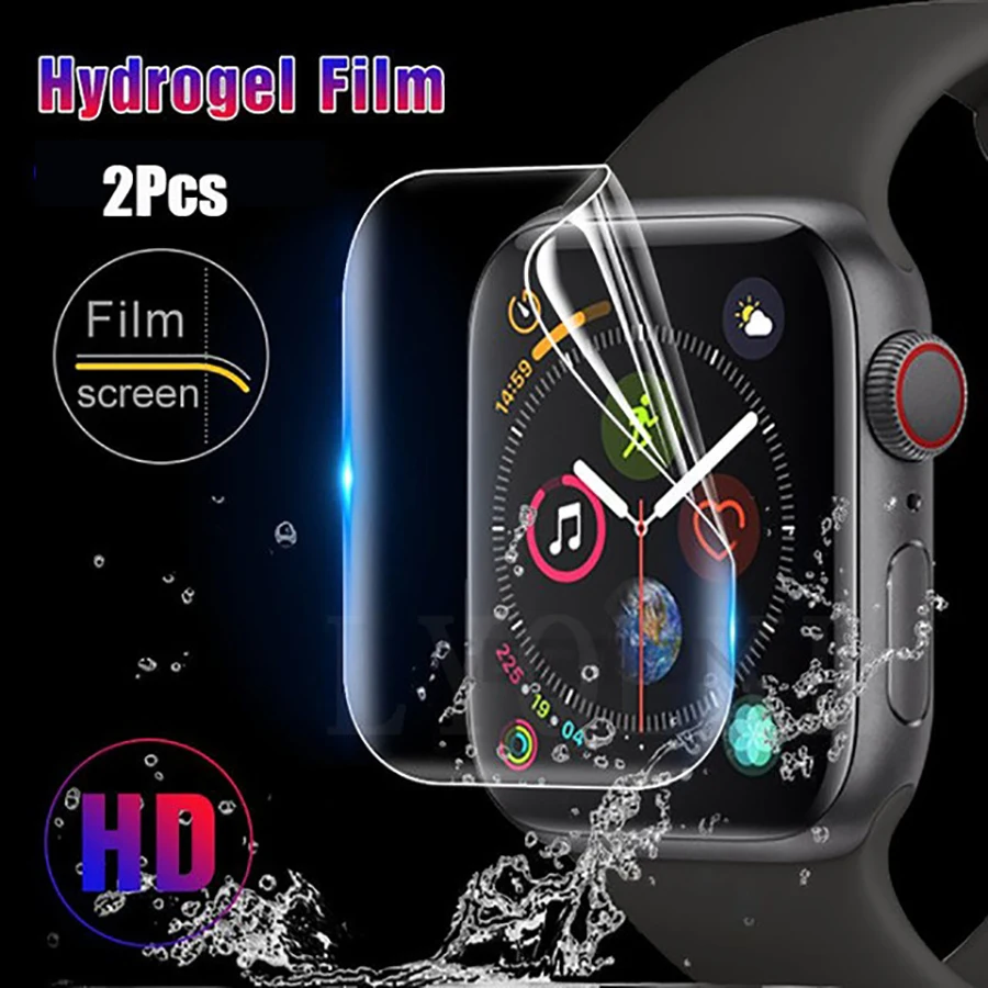 

2 Pcs Hydrogel Screen Protector Film For Apple Watch iWatch 38 40 42 44 mm Full Cover Protective for iWatch Series 4 3 2 1