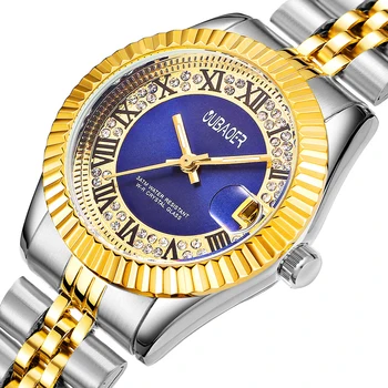 

Oubaoer brand ladies watch fashion trend shell surface diamond female watch Roman scale quartz watch strap watch