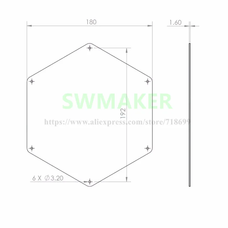 1 Набор Delta 3d принтер Kossel мини Reprap Hex кровать с подогревом 170 мм Диаметр стеклянная пластина термистор проводка