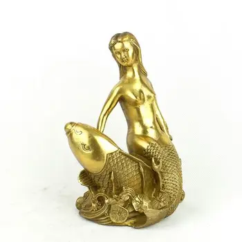 

A large copper Mermaid single only reminder peach Wang wedding ornaments