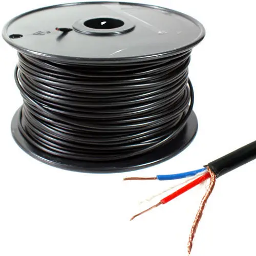 

KL Высокое качество 100 м MIC объемный кабель 24AWG черного цвета.