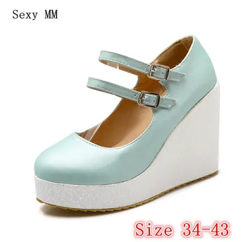 

Platform Wedges Shoes Women Flats Slip On Woman Leisure Shoes Female Oxfords Casual Shoes Loafers Plus Size 34 - 40 41 42 43