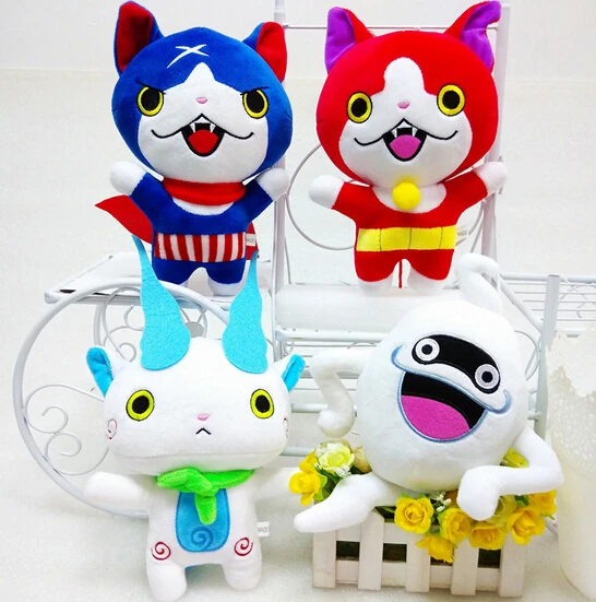 

1Pcs 20cm Yo-Kai Yokai Watch plush Doll Jibanyan Komasan and Whisper Youkai stuffed Plush Toy pendant with sucker