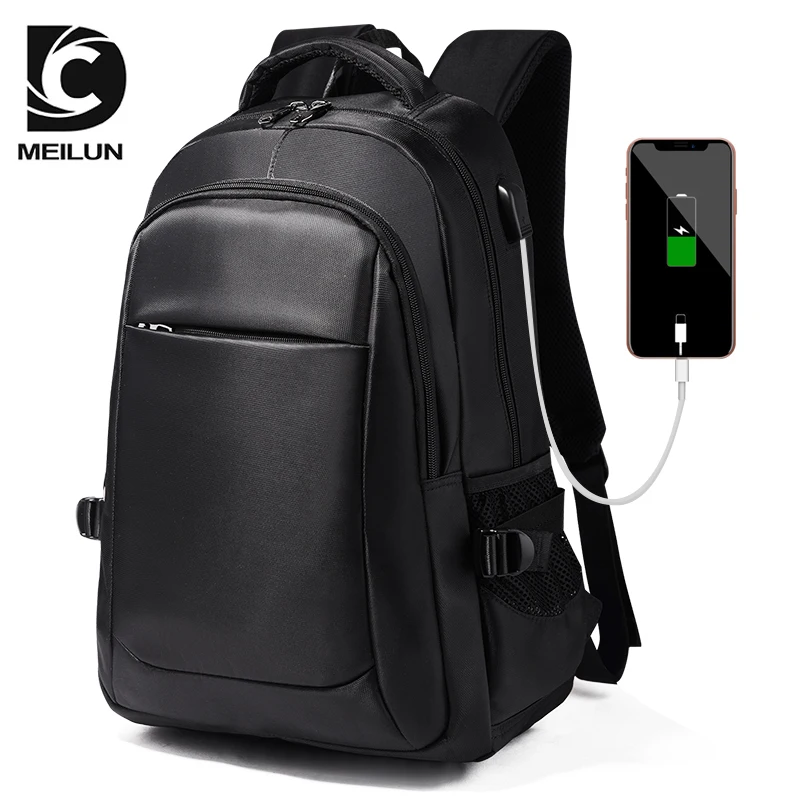 

Laptop Backpack For Men Water Repellent Functional Rucksack with USB Charging Port Travel Backpacks Male ML002
