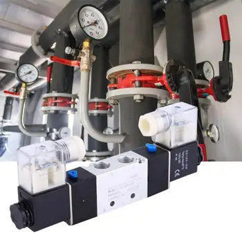 

4V220-08 1/4" Inlet Outlet 1/8" Exhaust Pneumatic Solenoid Air Valve 2 Position 5 Way Solenoid Valve