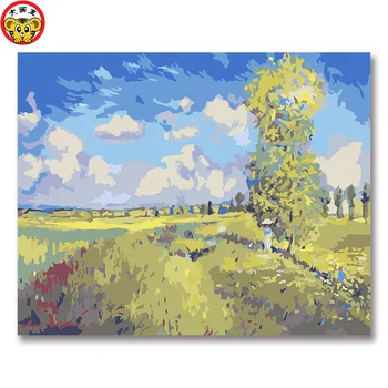 

Diy home decor Painting Van Gogh Monet Fields Combination Frame Living Room Creative Landscape Fall