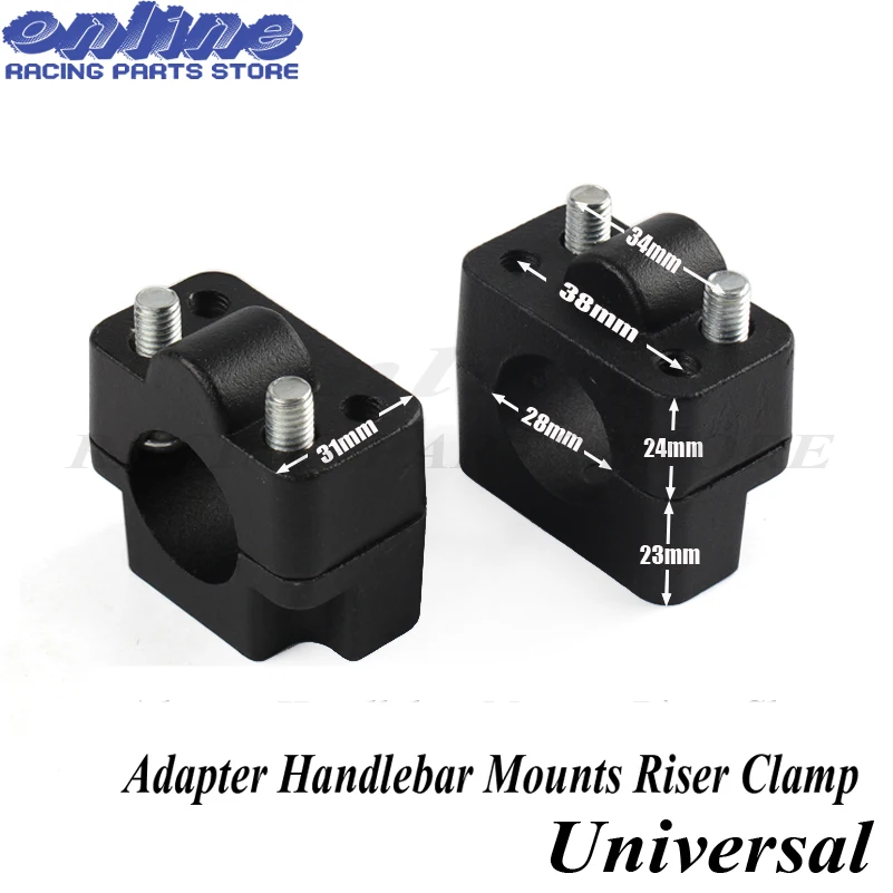 PRO TAPER Aluminum Motorcycle Dirt Bike Handle Bar Mount Fat Bar Adapter Handlebar Mounts Riser Clamp 7/8\