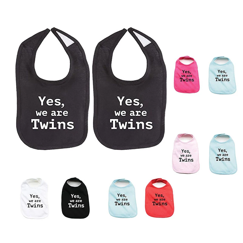 

Culbutomind Baby Clothing Yes We Are Twins Unisex 100% Cotton Soft Twin Baby Bib Set