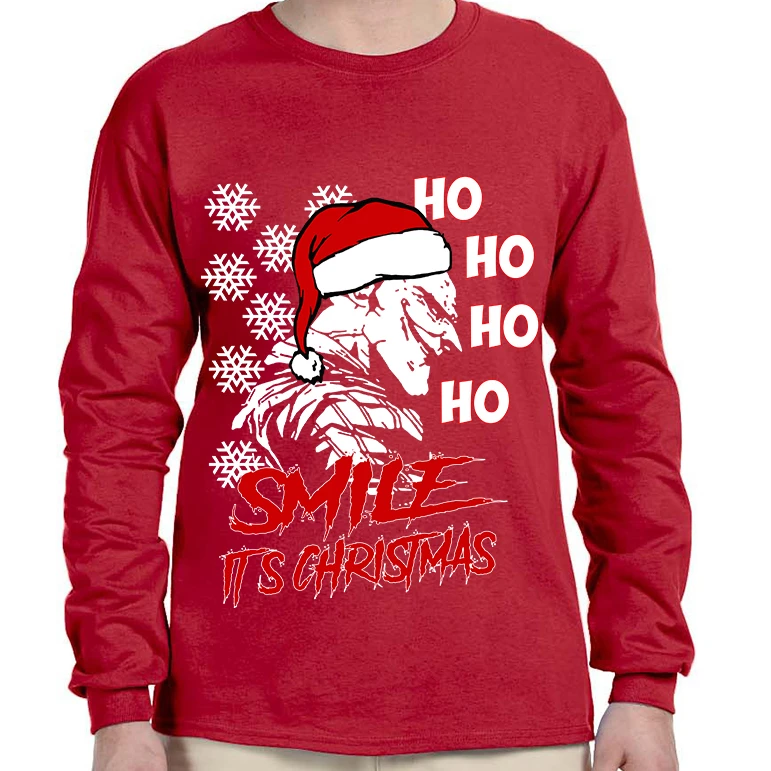 Men's Long Sleeve Christmas Joker Smile Its Christmas Ugly Gift (3)
