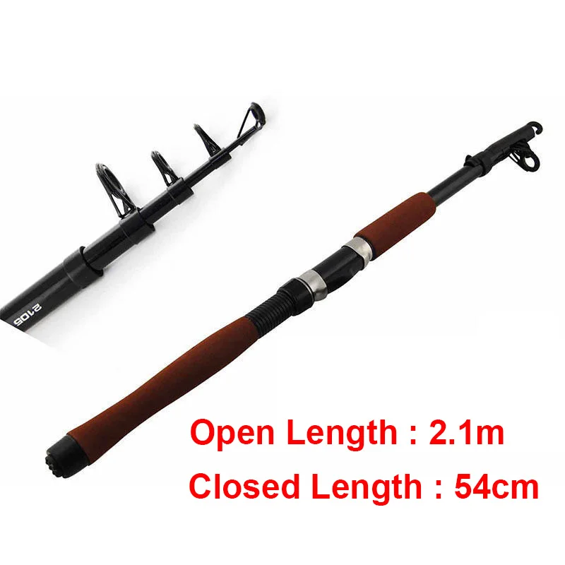 Hyaena 2.1 m الألياف الزجاجية تلسكوب Baitcasting الصيد قضيب و بكرة يطير الصيد الصب الغزل الصيد قضيب كومبو