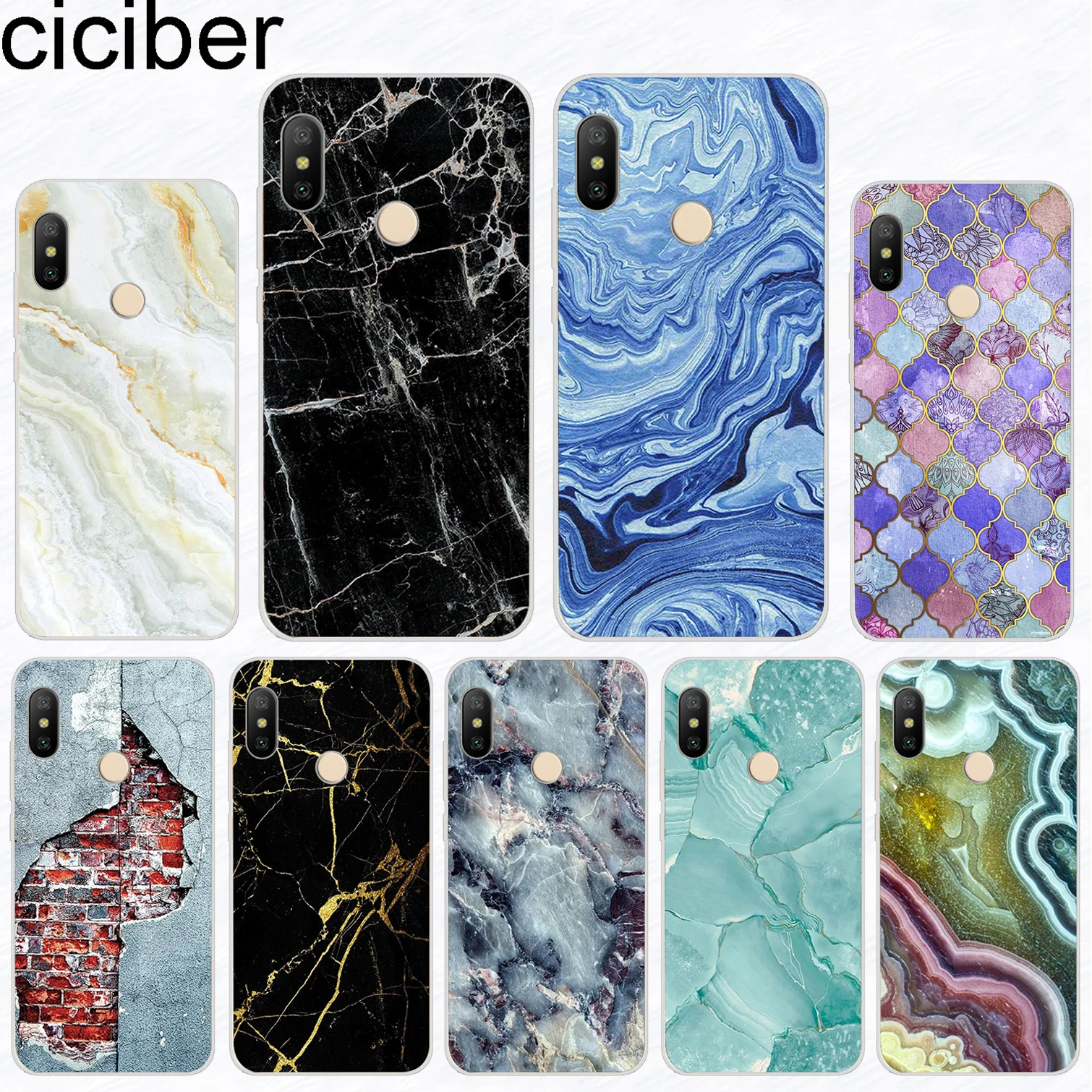 

ciciber for Xiaomi Red 6 5 4 3 A X S Plus Pro S2 Soft TPU Phone Cases For Redmi Note 6 5 4 3 X A Pro Marble Pattern Fundas Coque