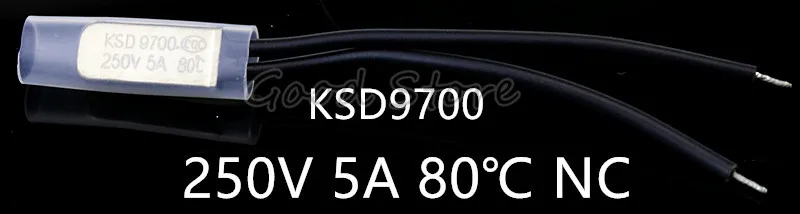 1 шт. KSD9700 NC 250 В 5A 40~ 150 градусов биметаллический диск переключатель температуры нормального закрытого термостата тепловой протектор - Цвет: NC80Centigrade