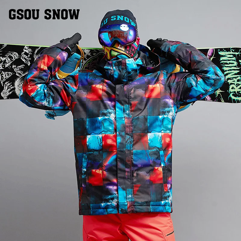 Новинка 2017 мужской лыжный костюм gsousnow для зимы Impression супертеплая одежда