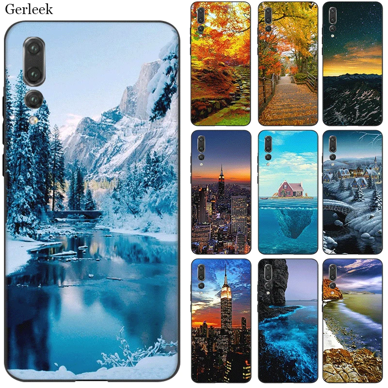 Silicone Phone Case For Huawei P30 P20 P10 P8 P9 Lite Pro P Smart Cover Mobil Winter Wallpaper Bag Shell | Мобильные телефоны и