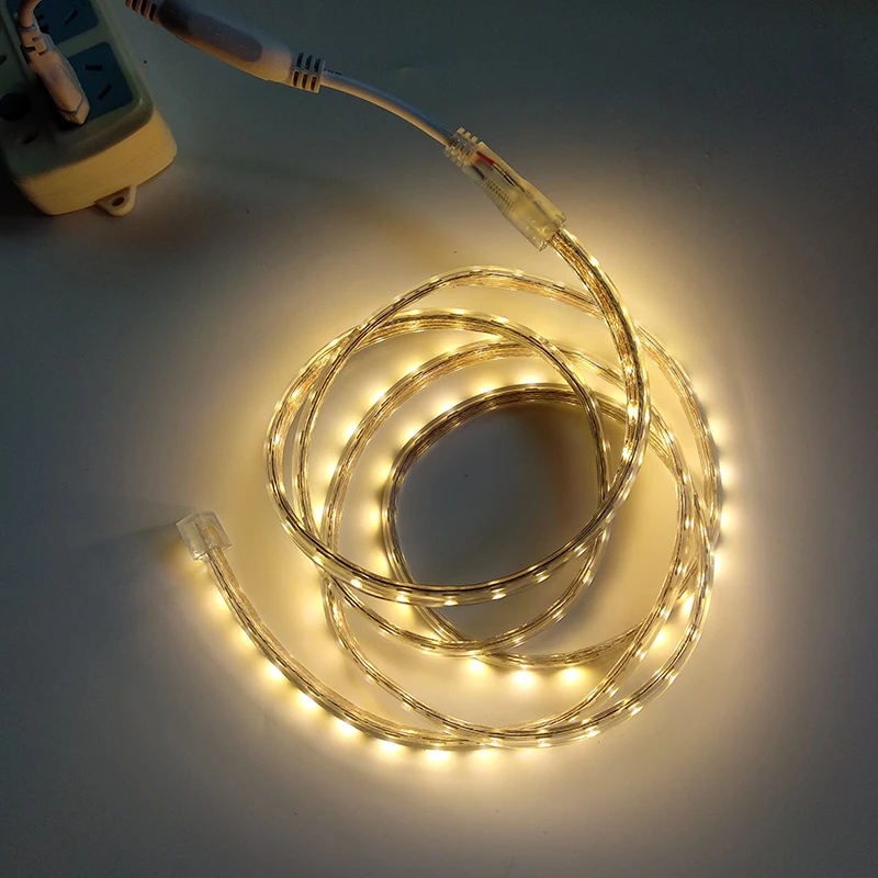 LED Strip Light AC 220V SMD 5050 Flexible LED Tape 60LEDsm Ribbon for Living Room 1M 2M 3M 4M 5M 10M 12M 15M 20M