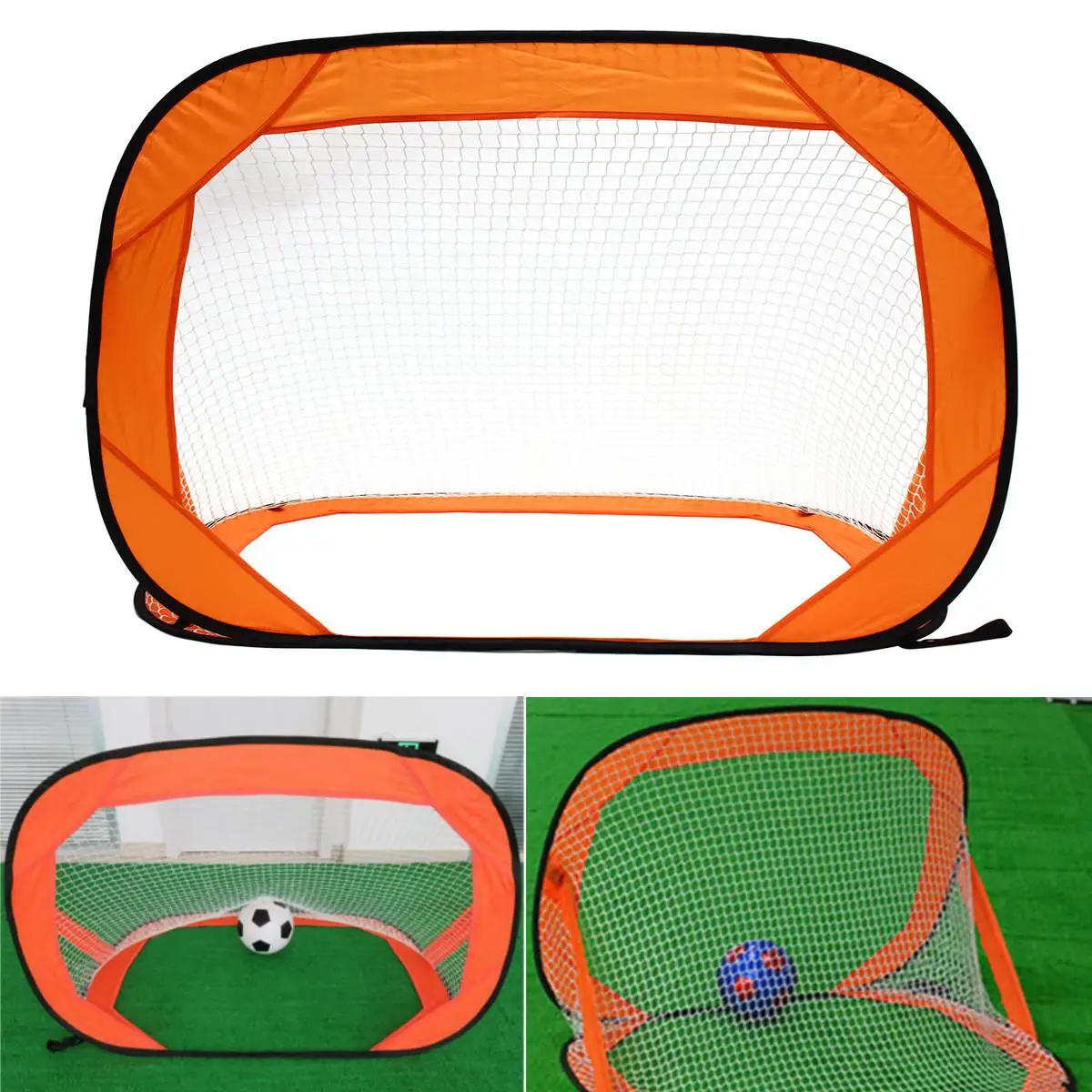 

2PCS Mini Pop-Up Soccer Goals Set Portable Foldable Football Net Kids Outdoor Team Sports Training Accessories 85X85X120cm