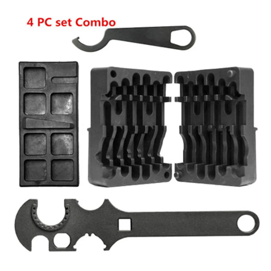 

4 combo AR 15 Upper and Lower Vise Block and Combo Wrench Set,Gunsmit Armorer's Tool Kit Delta Ring Wrench Removal Tool