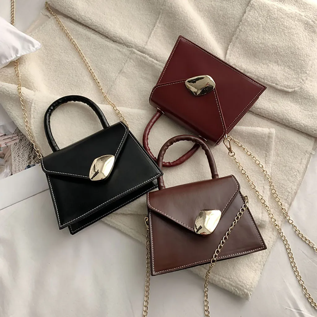 

Women Summer Bag Handbag Chain Handbag Quality PU Crossbody Bag 2019 Simple Retro Handbag Versatile Shoulder Bag Messenger Bag#