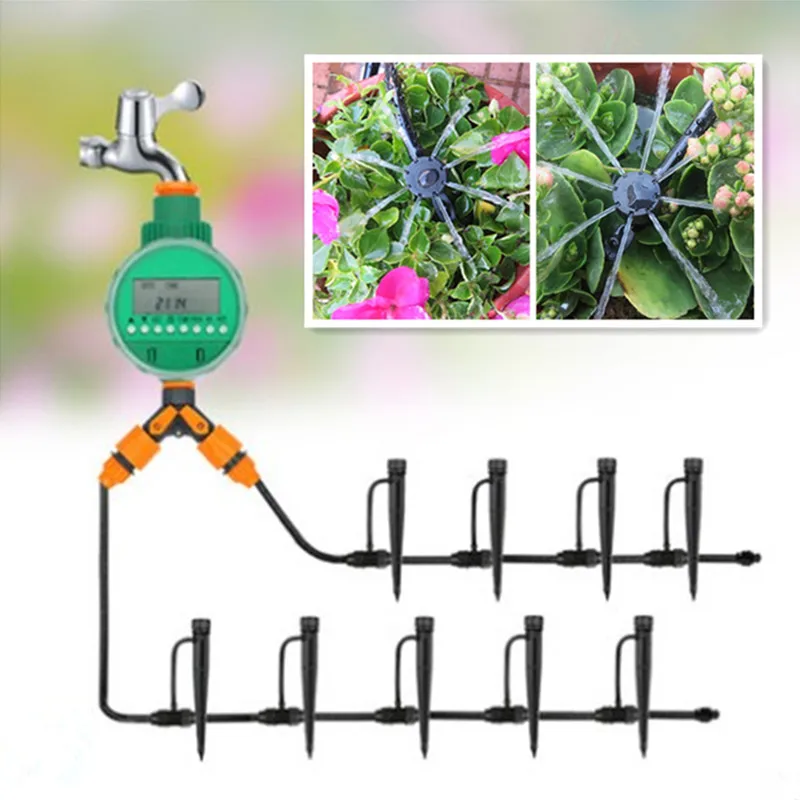 

20M Garden Diy Automatic Watering Micro-Drip Irrigation System Garden Self Watering Kits Adjustable Dripper Spray Cooling
