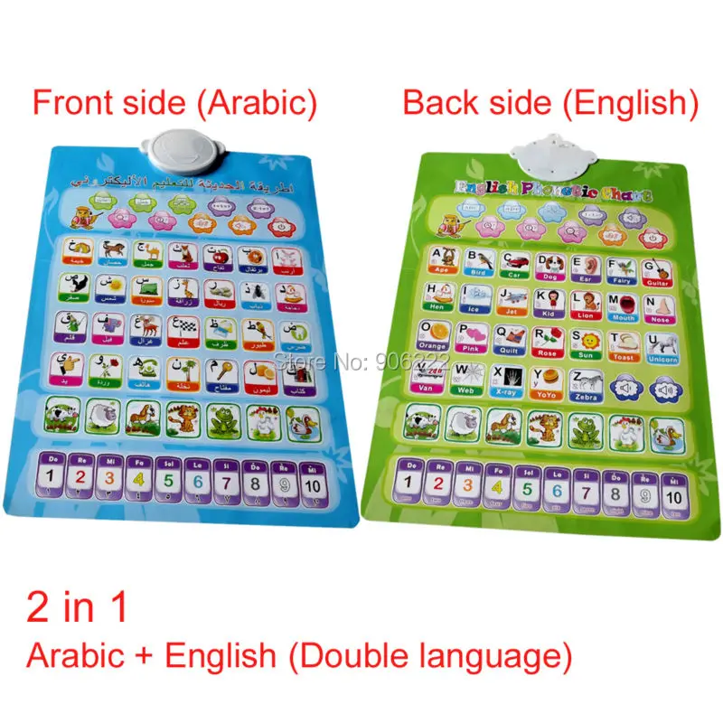 

Arabic & English Language Learning Machine Electronic Baby ABC Alphabet Infant Early Education Sound Chart