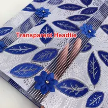 10 упаковок 20 штук прозрачная повязка на голову в африканском стиле геле и Ipele с бисером аппликации Африканский платок обертка высокого качества