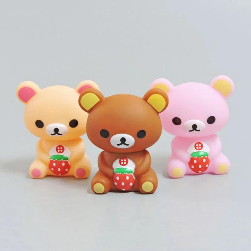 

1 Pc Kawaii Rilakkuma Keychain Cartoon Bear Keychains Anime Car Key Chain Ring Bag Pendant Figure toy