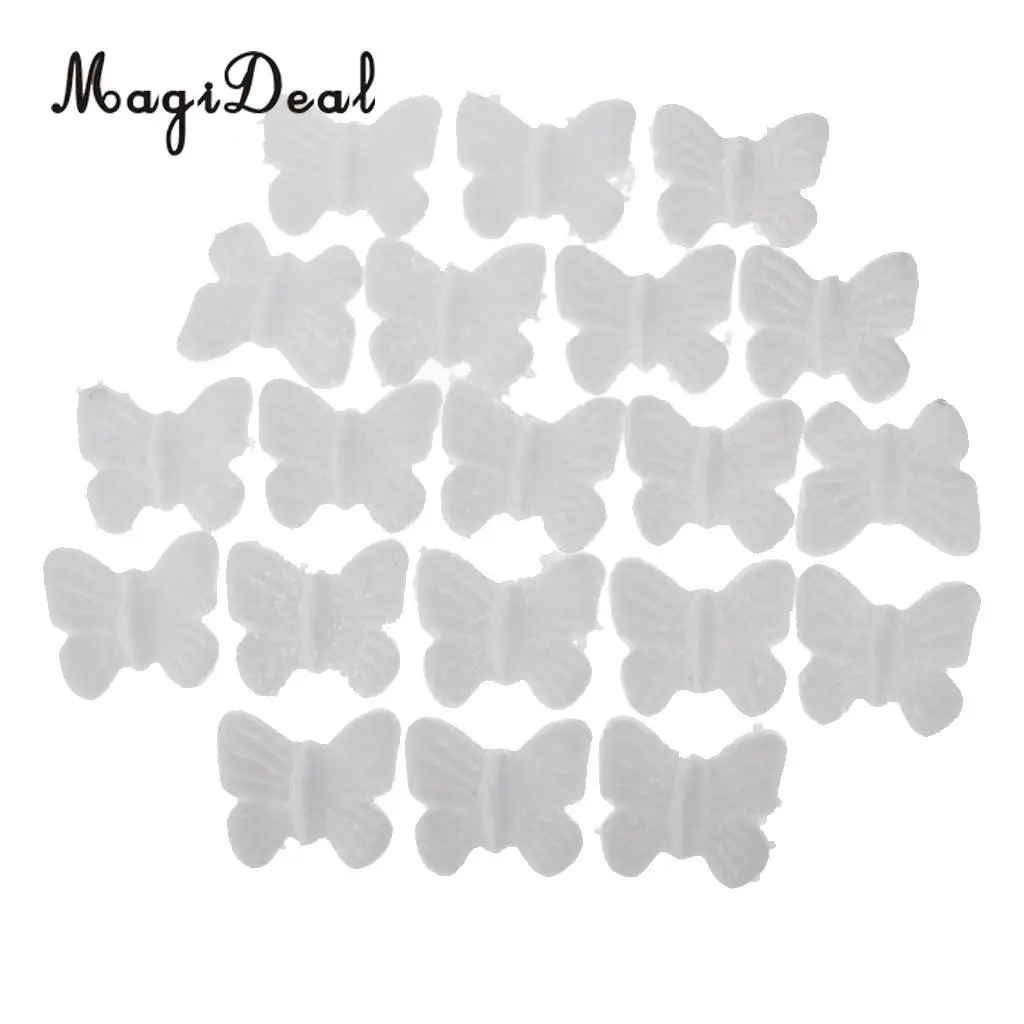 

20pcs White Butterfly Shaped Styrofoam Foam Ornaments DIY Craft Party Decoration