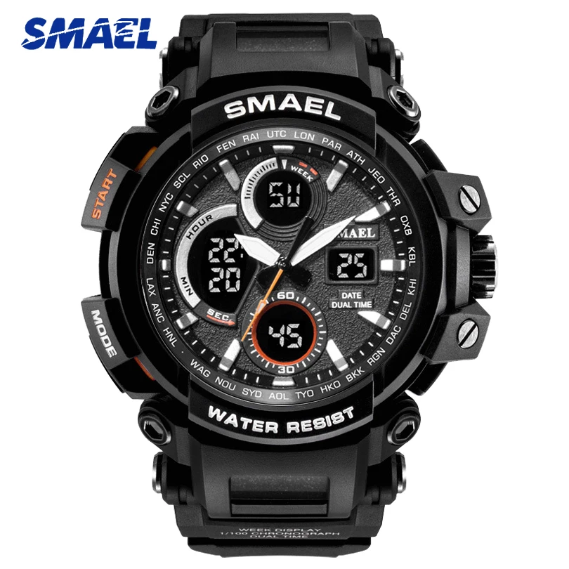 SMAEL Brand Digital Sport Watches Man Chronograph Wristwatches Mens Military 50M Waterproof Relogios Masculino Dropshipping 1708