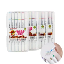 TH 12/18/24/36/48 Цвета ручка маркер комплект Dual Head эскиз маркеры кисточки ручка для рисования манга анимация дизайн товары для рукоделия kawaii