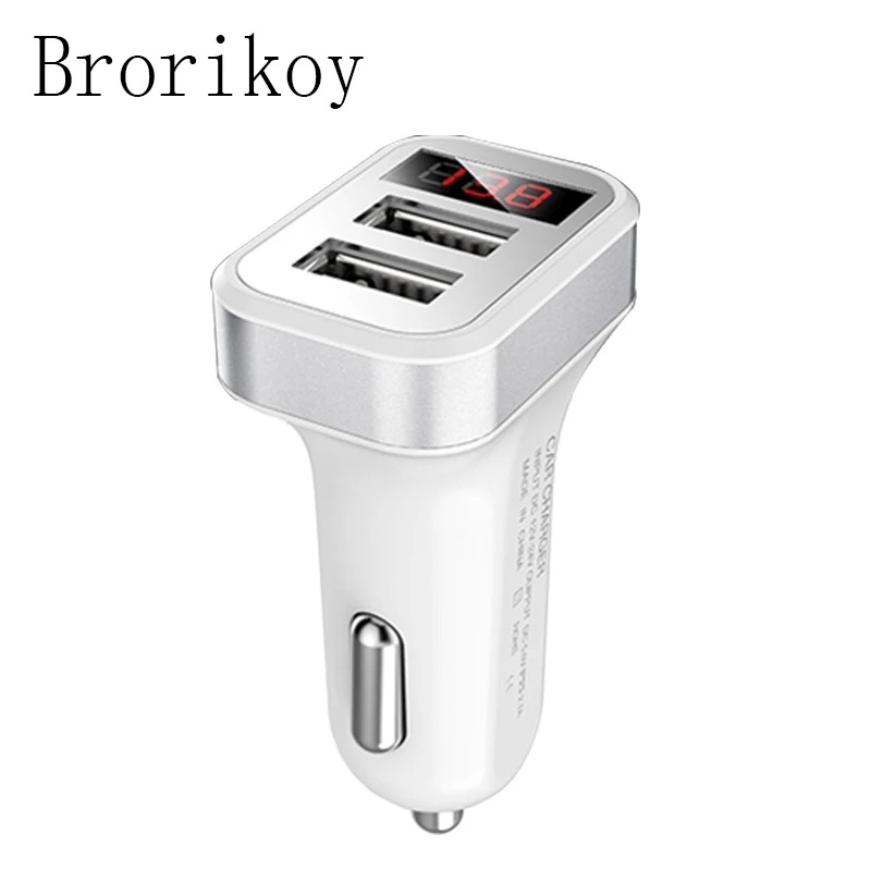 2 منافذ 2A USB شاحن سيارة شاشة led الذكية السيارات محول لباد فون سامسونج شحن السيارة الهاتف المحمول جهاز Eastion