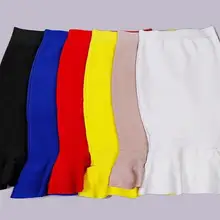 Модные знаменитости hl сексуальные юбки Твердые рыбий хвост эластичные длиной до колена повязная юбка вискоза