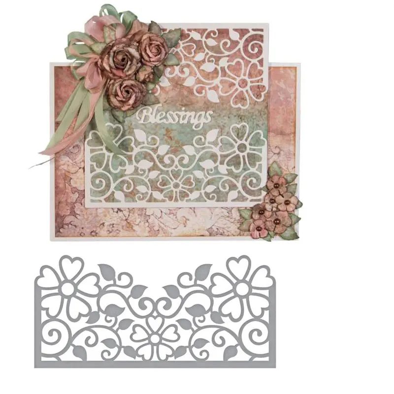 

wedding Top Floral Panel metal Cutting Dies Scrapbooking craft Dies cuts thin paper art emboss card make stencil 121*57mm