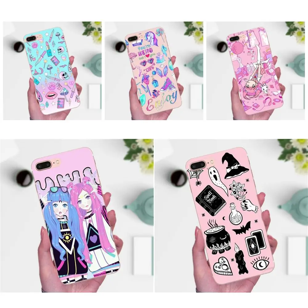 

Luxury Phone Case Girly Pastel Witch Goth For Huawei Honor 4C 5A 5C 5X 6 6C 6A 6X 7 7X 8 9 V8 V10 Y3II Y5II Y6II G8 P7 Play Lite