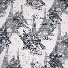 105X100 см белый фон серый Эйфелева башня Парижа хлопчатобумажная ткань для скатерти занавеска Hometextile Patchwork-AFCK297