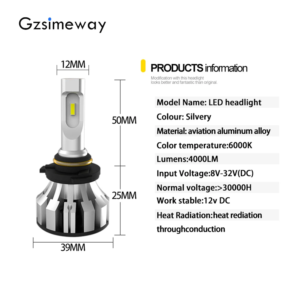 2 шт. turbo led H7 H1 H8 H11 9005 HB3 9006 9012 D1S D2S автомобильный светильник H4 Hi Lo луч 60 Вт 8000LM 6000 К