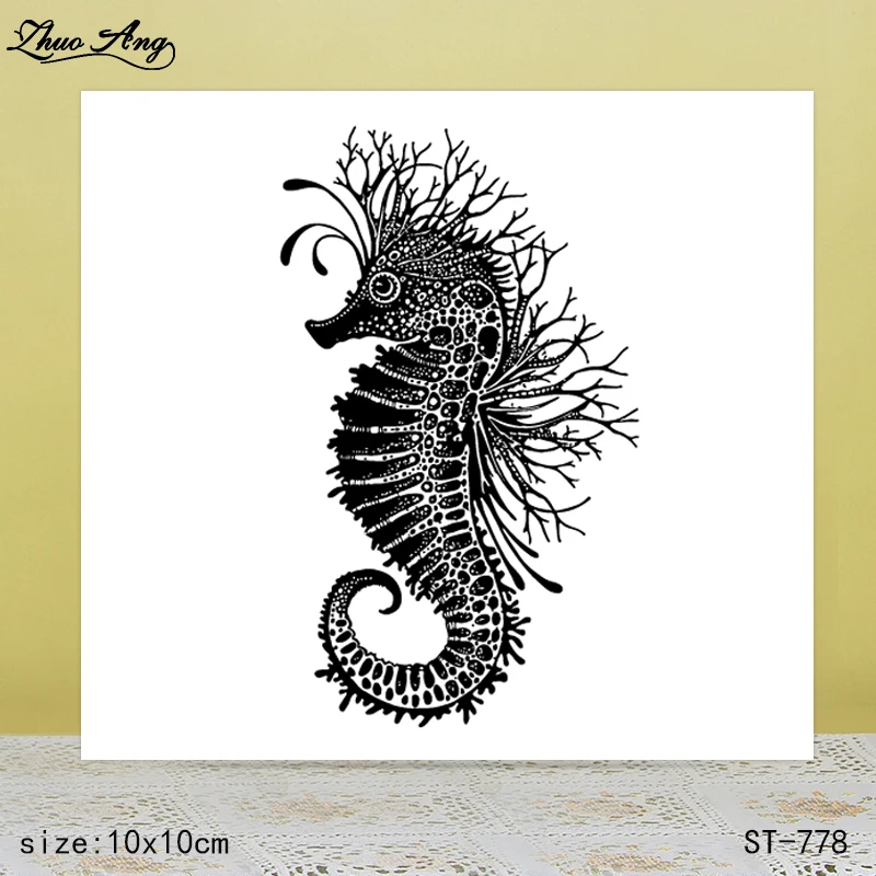 

ZhuoAng Vivid Sea Horse/Hippocampus Clear Stamps/Seals For DIY Scrapbooking/Card Making/Album Decorative Silicon Stamp Crafts