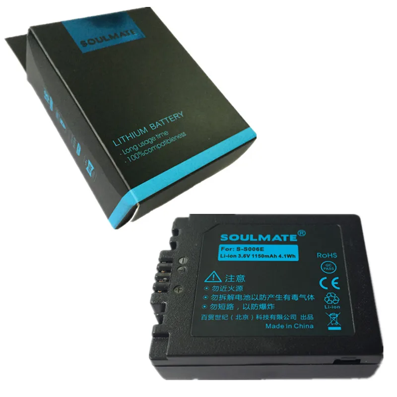 SOULMATE CGR-S006E литиевые батареи CGR S006E батарея для цифровой камеры Panasonic фз30 FZ50 FZ28 FZ18 TZ8