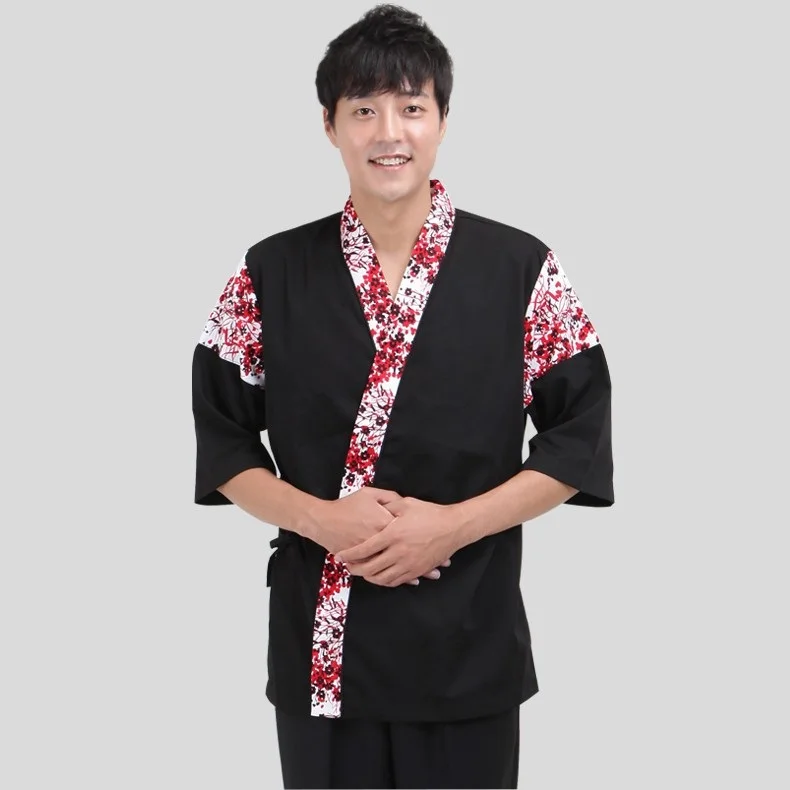 (10)Korean chef's work wear Japanese waiter overalls restaurant uniform