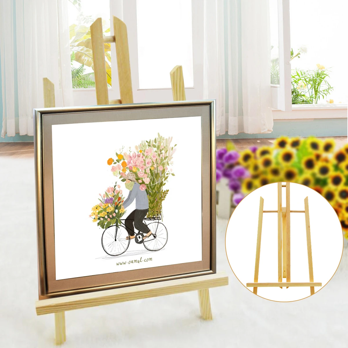 

1 Pcs 23.5*40cm Mini Artist Wooden Easel Wood Wedding Table Card Tripod Stand Display Holder For DIY Party Decoration